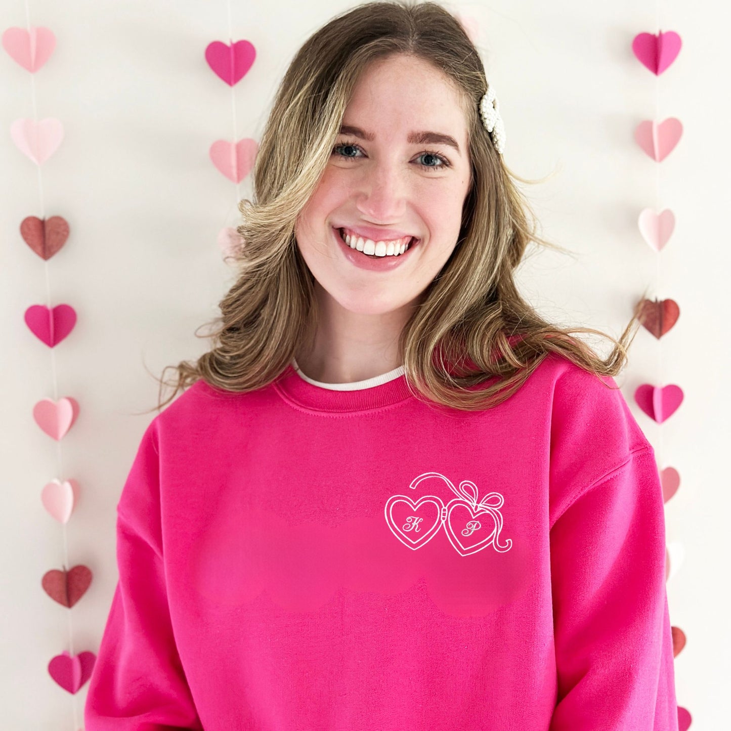 Personalized Heart Locket Sweatshirt with Initials
