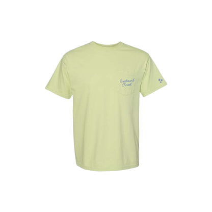 Light green t-shirt with a small logo on the chest against a white background