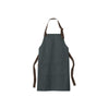 Gray apron with brown straps on a white background