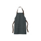 Gray apron with brown straps on a white background
