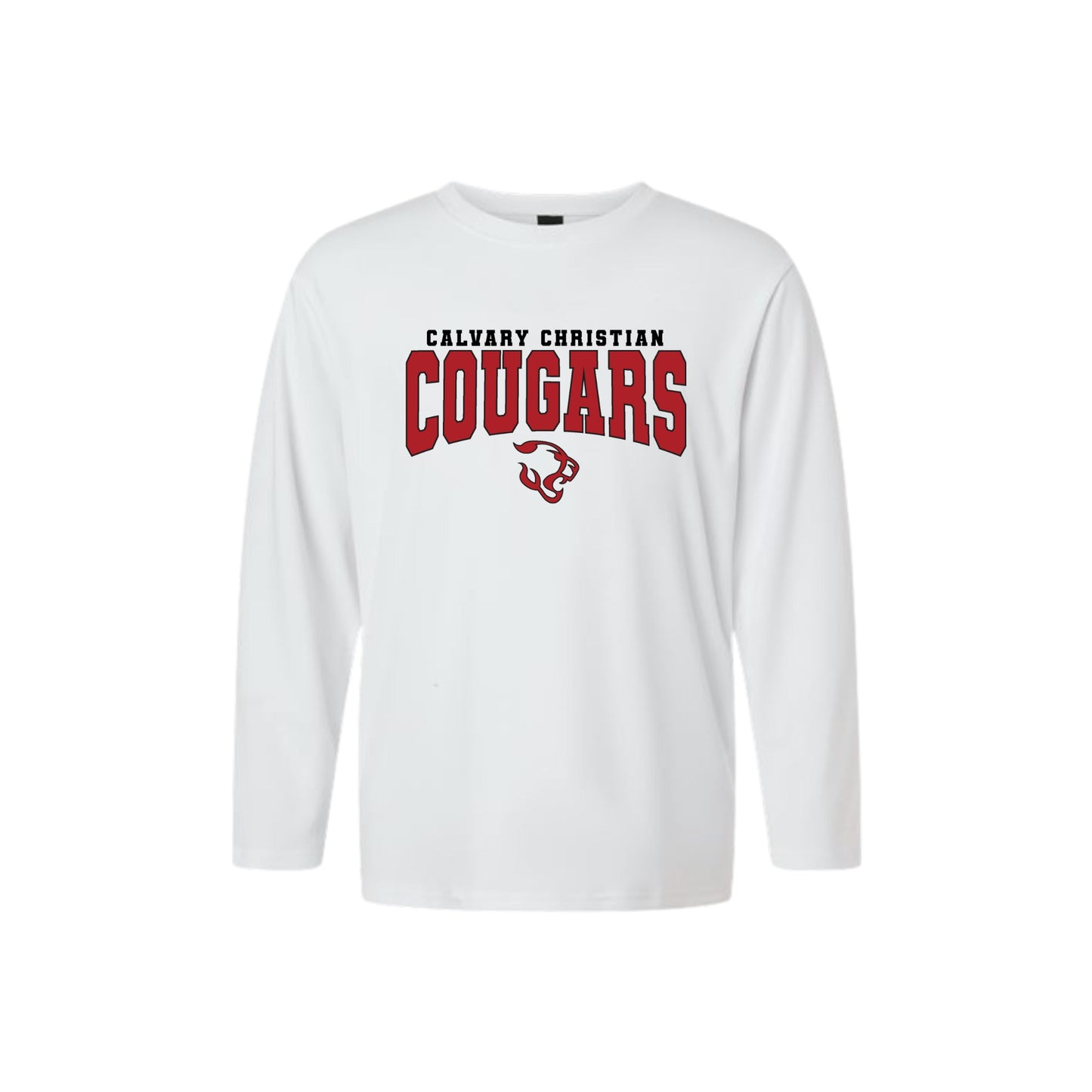 Printed Varsity CCS Cougars Long Sleeve Performance Tee | CCSDTF27