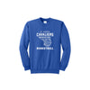 royal blue sweatshirt with 'St. Joseph Cavaliers Basketball' and basketball going into net design printed on the front in white ink 