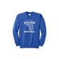 royal blue sweatshirt with 'St. Joseph Cavaliers Basketball' and basketball going into net design printed on the front in white ink 