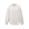 Cream mockneck sweatshirt on a white background