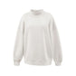Cream mockneck sweatshirt on a white background