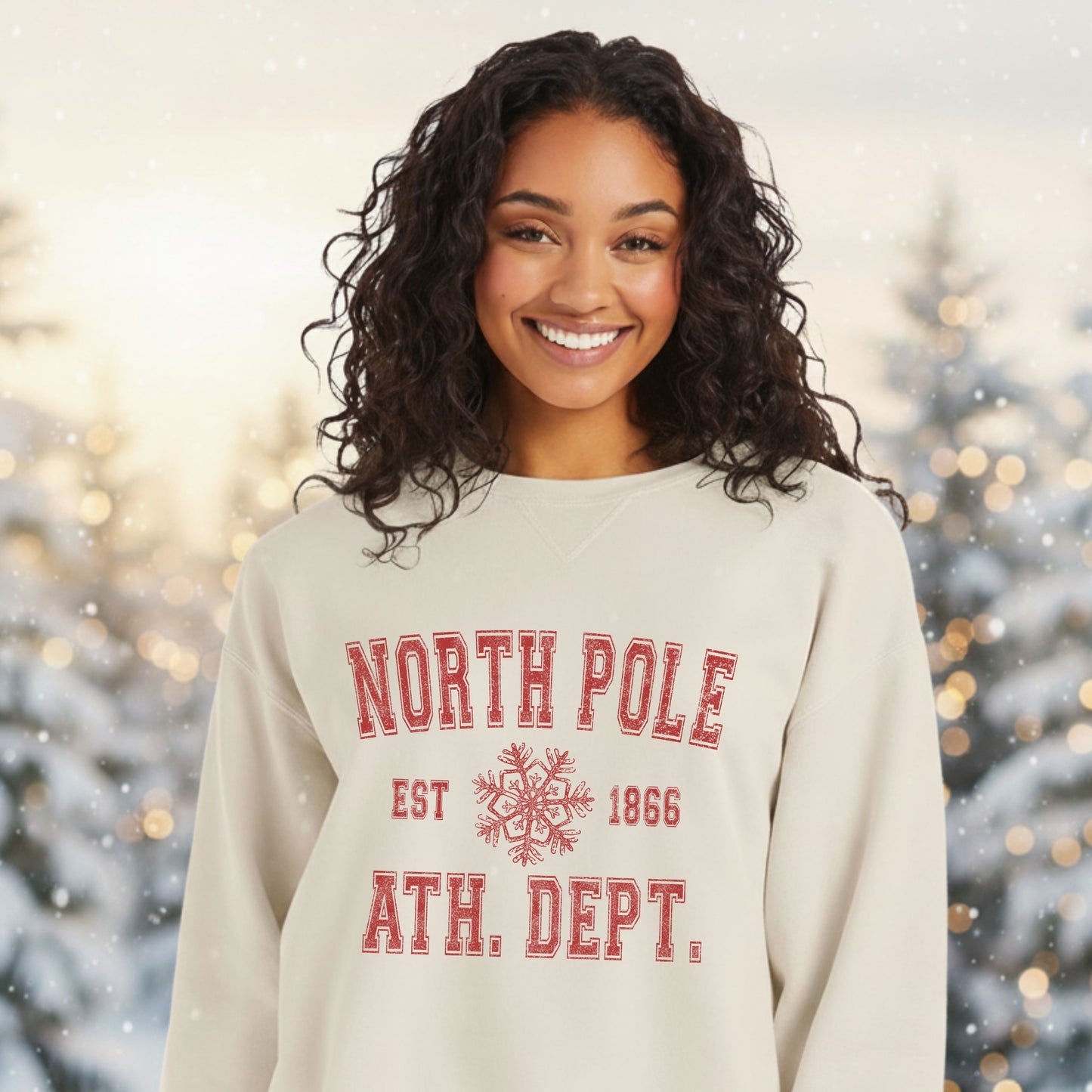 North Pole Athletic Department Garment-Dyed Crewneck Pullover