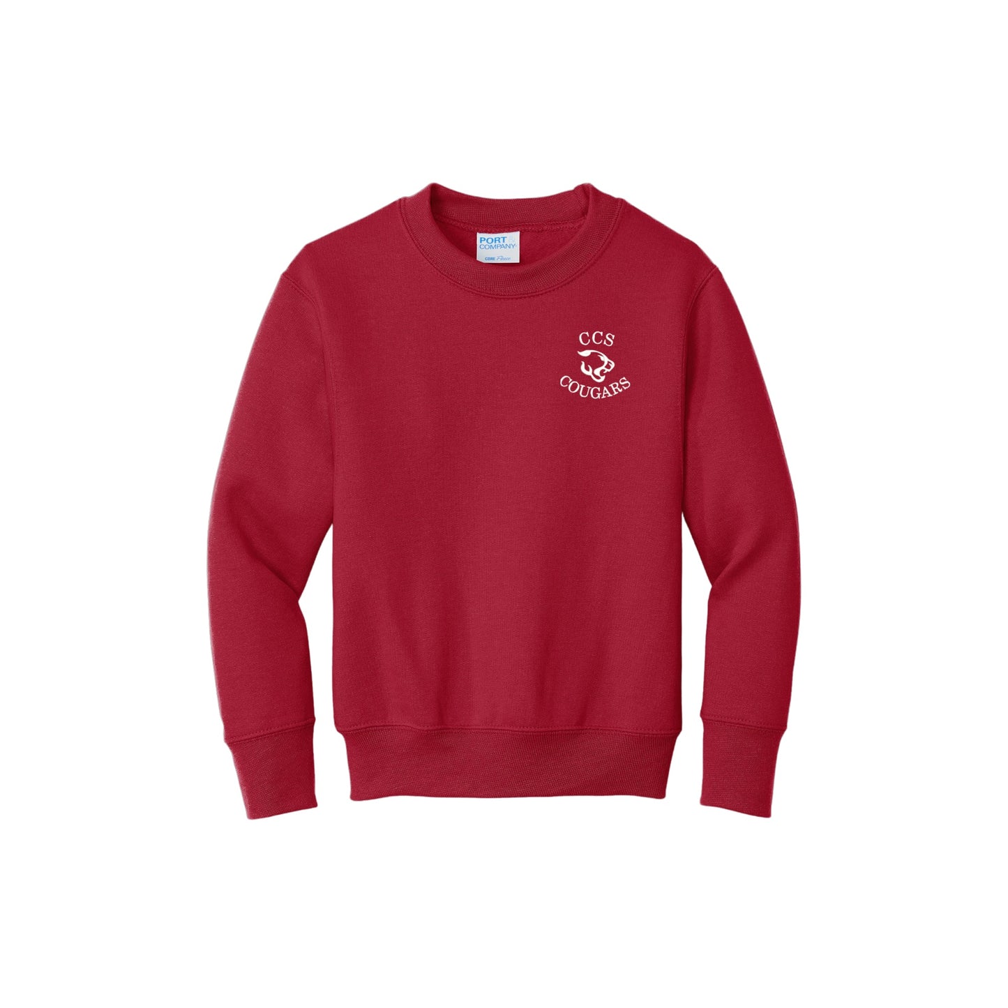 Embroidered CCS Cougars Logo Crewneck Sweatshirt | CCSED3