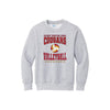 Gray sweatshirt with 'Calvary Christian School Cougars Volleyball' text and volleyball graphic on a white background