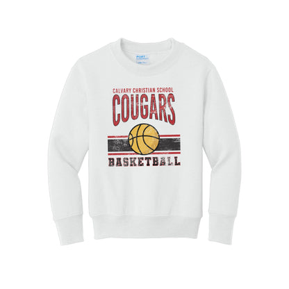 Printed Distressed Calvary Cougars Basketball Sweatshirt | CCSDTG14