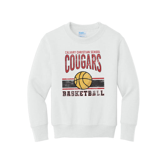 Printed Distressed Calvary Cougars Basketball Sweatshirt | CCSDTG14