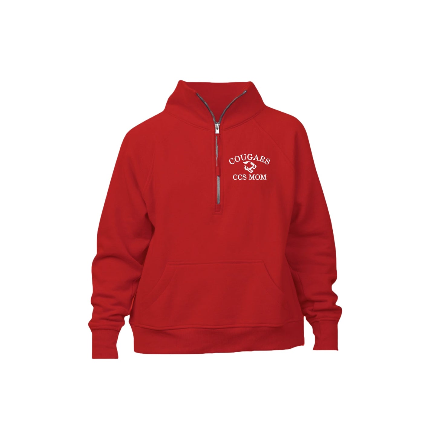 Embroidered Cougars Mom/Grandma Boxy Quarter Zip Pullover | CCSED22