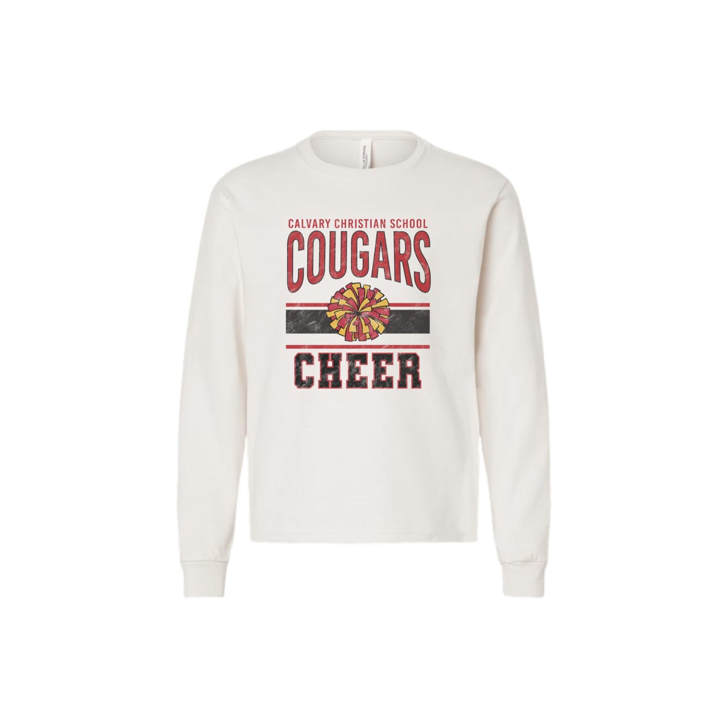 Printed Distressed CCS Cheer Long Sleeve Bella and Canvas Tee | CCSDTG16