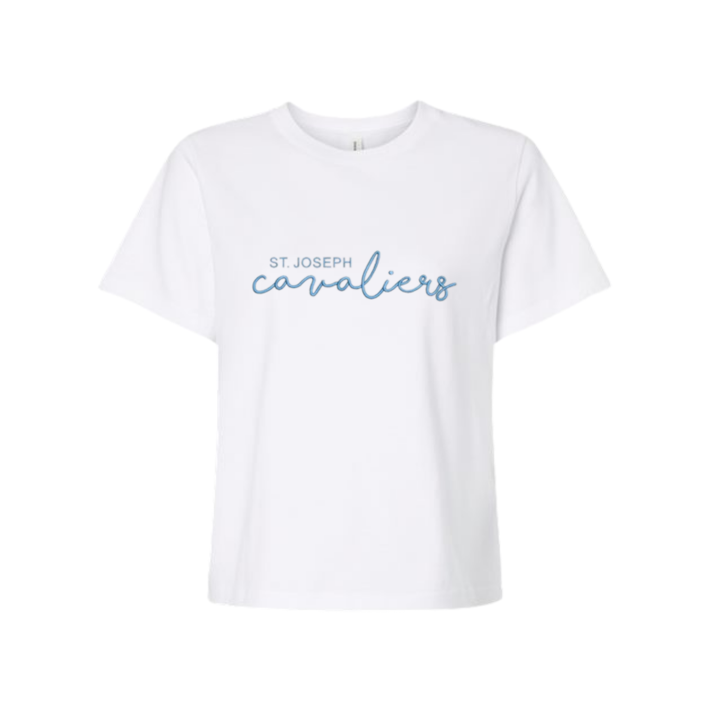 Ladies' Embroidered Cavaliers Script Heavyweight Boxy Fit Tee | SJSE6