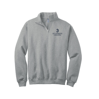 Adult St. Joseph School Cavaliers Logo Embroidered Quarter Zip Sweatshirt | SJSEC