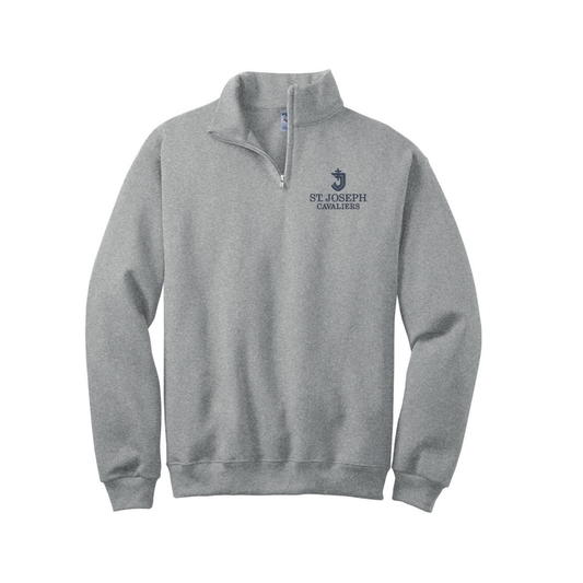 Adult St. Joseph School Cavaliers Logo Embroidered Quarter Zip Sweatshirt | SJSEC