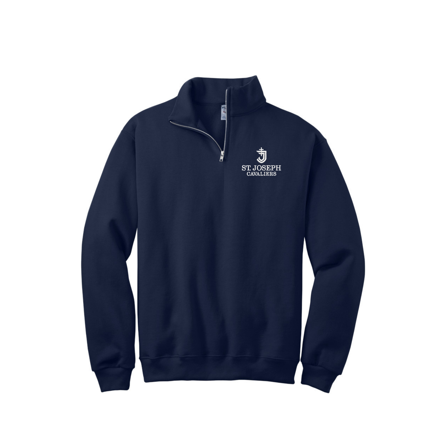 Adult St. Joseph School Cavaliers Logo Embroidered Quarter Zip Sweatshirt | SJSEC