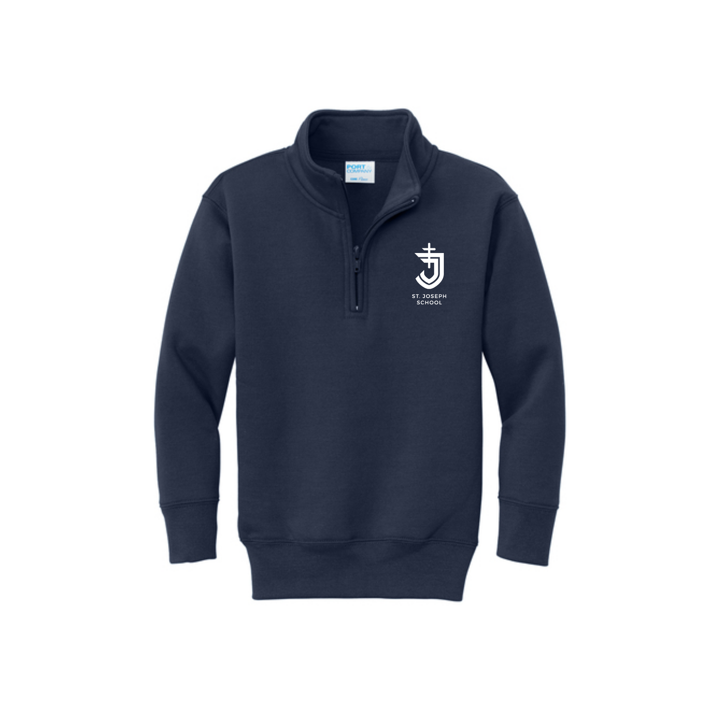 Youth St. Joseph School Logo Embroidered Fleece Quarter Zip  | SJSE00 | SJS UNIFORM APPROVED