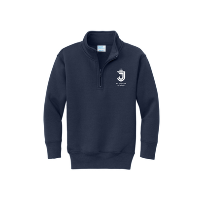 Youth St. Joseph School Logo Embroidered Fleece Quarter Zip  | SJSE00 | SJS UNIFORM APPROVED