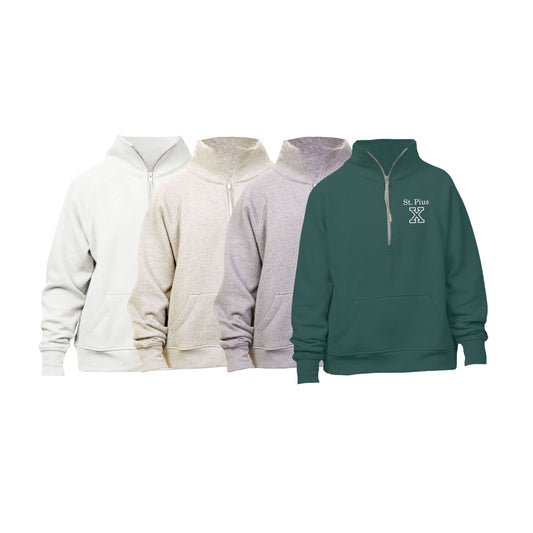 Embroidered St. Piux X Women's Boxy Fit Quarter Zip | SPX EB