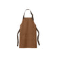 Brown apron with black straps on a white background