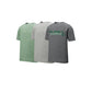 Three t-shirts in green, gray, and dark gray with 'St. Pius X Panthers' text on a white background.