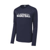 navy long sleeve performance shirt with a custom ST. JOSEPH SCHOOL white print 