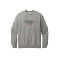 dark grey heather Nike club fleece sleeve swoosh crew with  center chest Sacred Heart Schools embroidered design featuring the Chicago stars