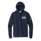 navy nike hooded sweatshirt with custom st. joseph cavs print in white on the left chest