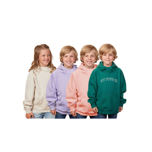 Embroidered Varsity ST PIUS X Youth Scuba Neck Pullover Hooded Sweatshirt | SPX EE