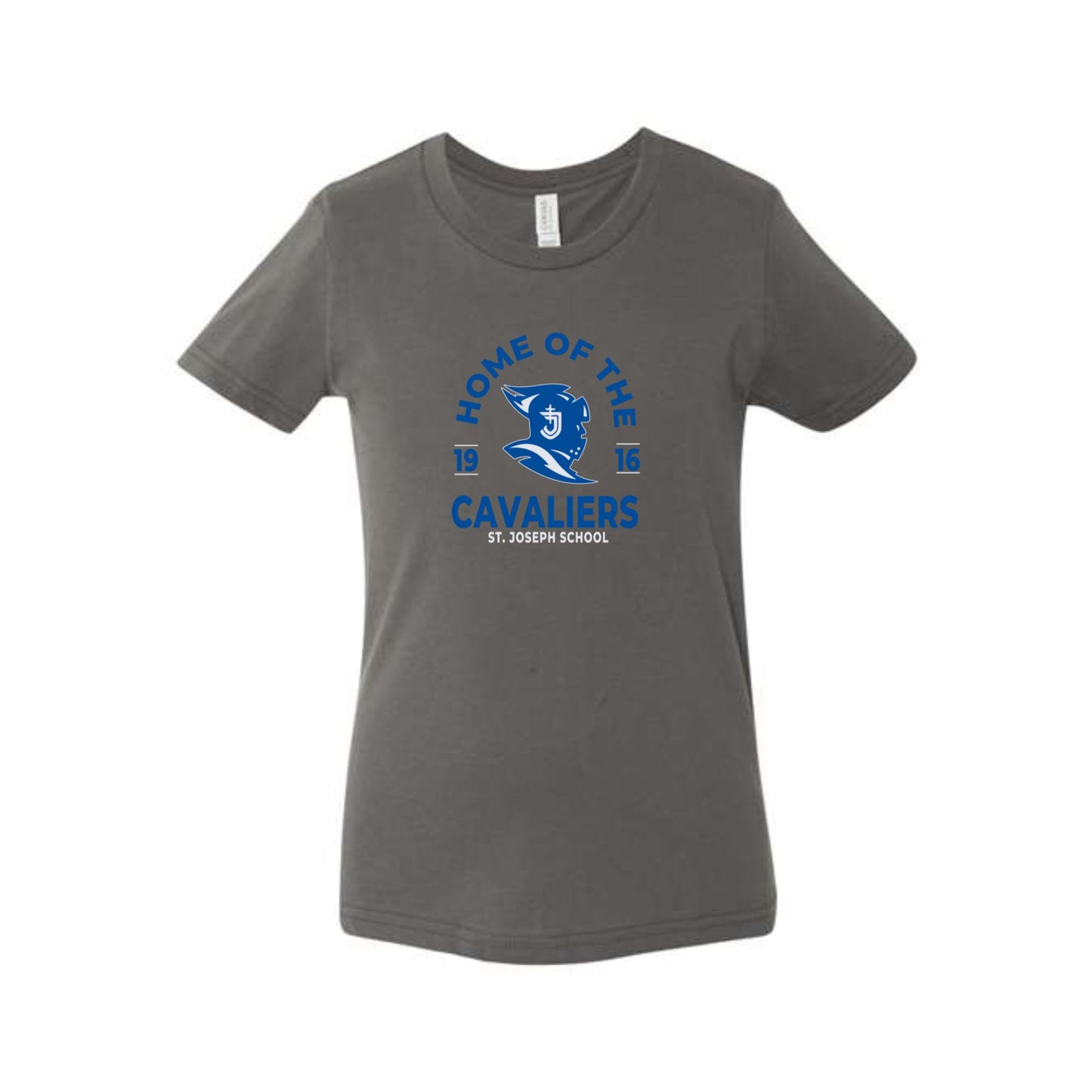 asphalt bella and canvas t-shirt with custom home of the cavaliers st. joseph print 