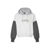 Ladies St. Joseph Cavaliers Embroidered Color Blocked Crop Hooded Sweatshirt | SJSEK