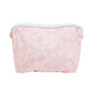 Pink bow pattern cosmetic bag - large