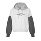 Ladies St. Joseph Cavaliers Embroidered Color Blocked Crop Hooded Sweatshirt | SJSEA