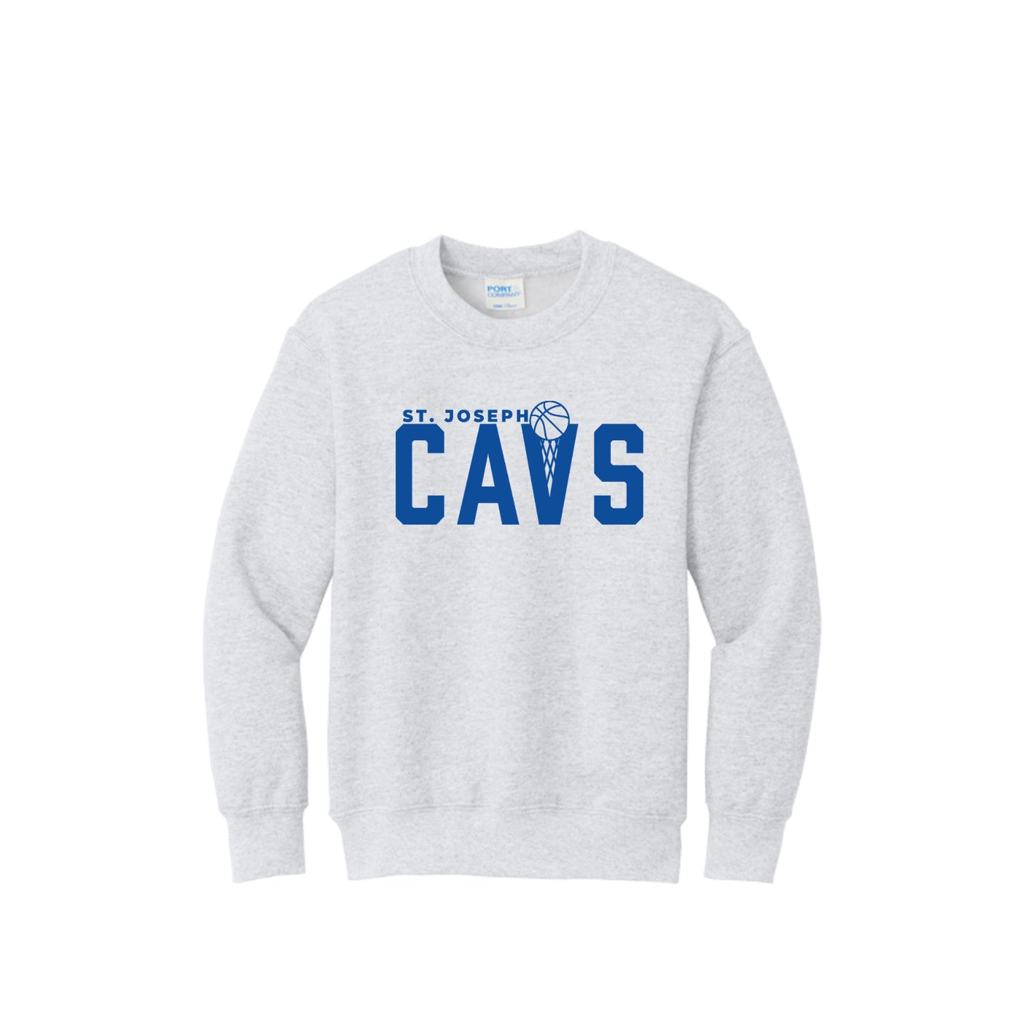 Adult and Youth St. Joseph Cavs Basketball Crewneck Sweatshirt | SJS DTF NB1