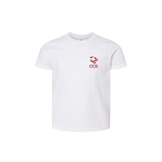 Embroidered CCS Cougars Logo T-Shirt | Adult Fit and Youth Fit  | CCSED18
