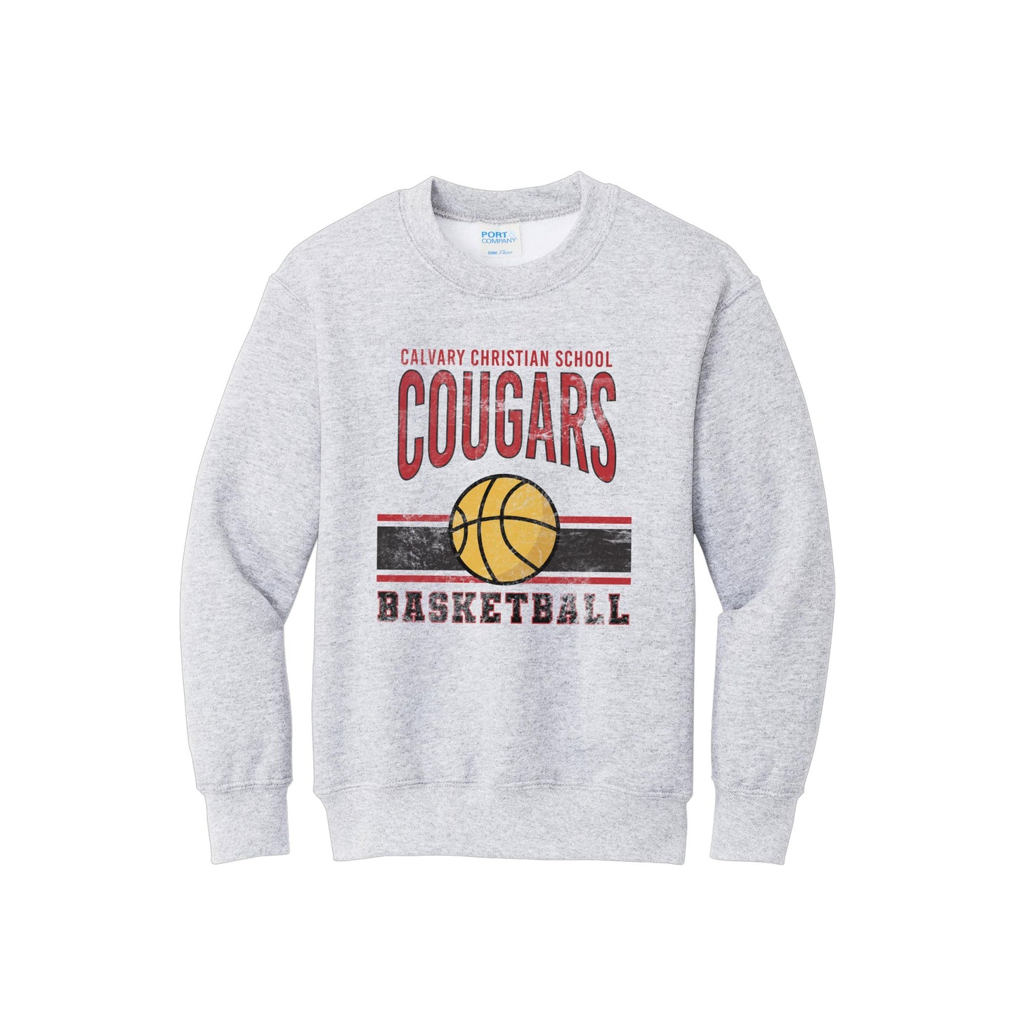 Printed Distressed Calvary Cougars Basketball Sweatshirt | CCSDTG14