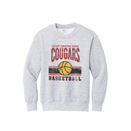 Printed Distressed Calvary Cougars Basketball Sweatshirt | CCSDTG14