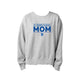Gray sweatshirt with 'St. Joseph School Mom' text on a white background