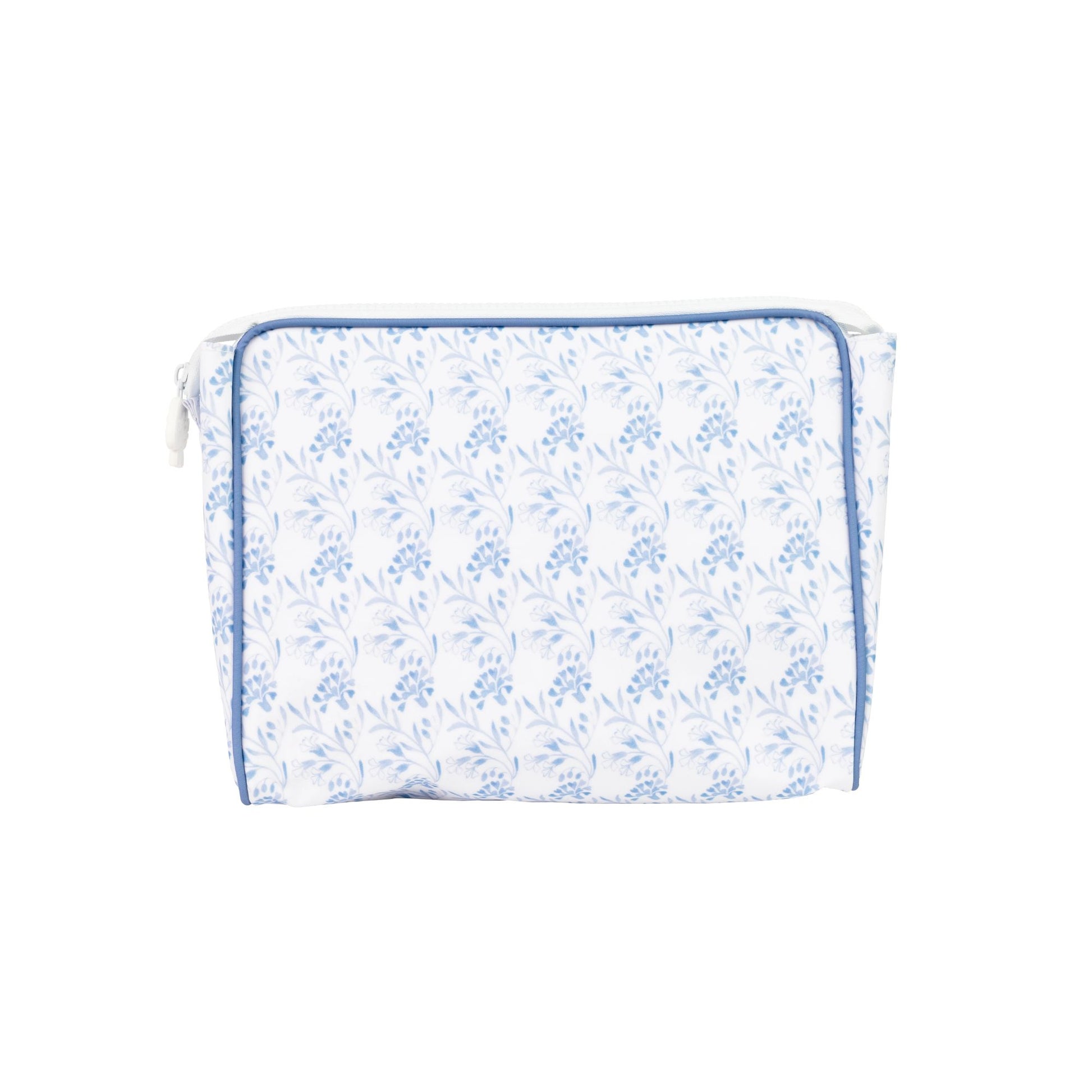 Floral-patterned pouch on a white background