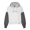 Ladies St. Joseph Cavaliers Embroidered Color Blocked Crop Hooded Sweatshirt | SJSE9