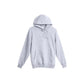 A light gray heathered pullover hoodie with a front kangaroo pocket and drawstring hood, shown against a plain white background.