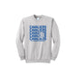 Gray sweatshirt with blue 'Cavaliers' text and logo on a white background