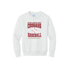 White sweatshirt with 'Calvary Christian School Cougars Baseball' text and a baseball graphic on a white background