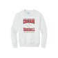 White sweatshirt with 'Calvary Christian School Cougars Baseball' text and a baseball graphic on a white background
