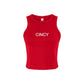 Cincy Embroidered State Women's Cropped Micro Rib Tank Top