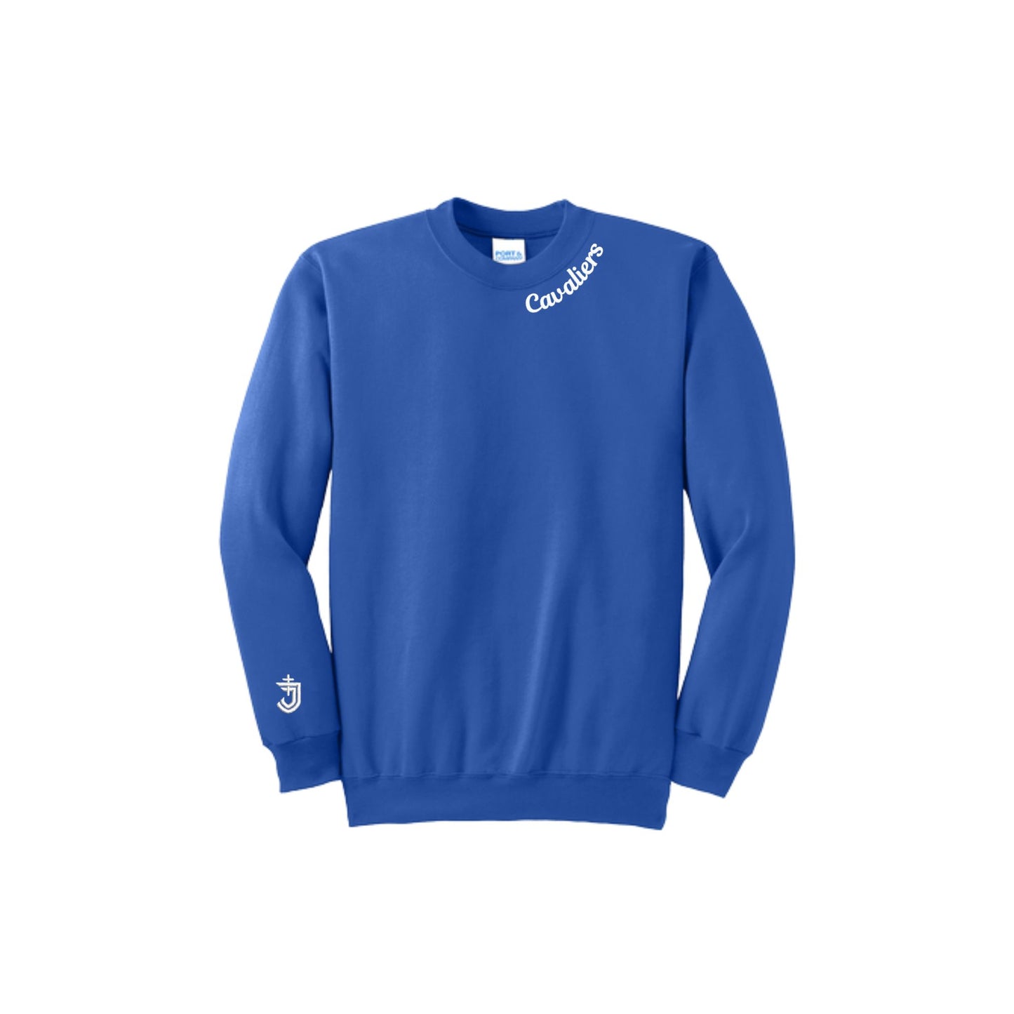 Embroidered Cavaliers Neckline Crewneck Sweatshirt | Adult and Youth | SJS EL