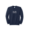 navy blue crewneck sweatshirt with SJS GRANDPA embroidered on the center chest in white thread