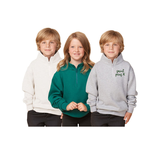 Embroidered  St. Pius X Script Youth Enza Quarter Zip |  SPX EK
