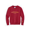 Embroidered Cougars Crewneck Sweatshirt | Cuff Embroidery | Adult and Youth Fit | CCS_BS26_E1