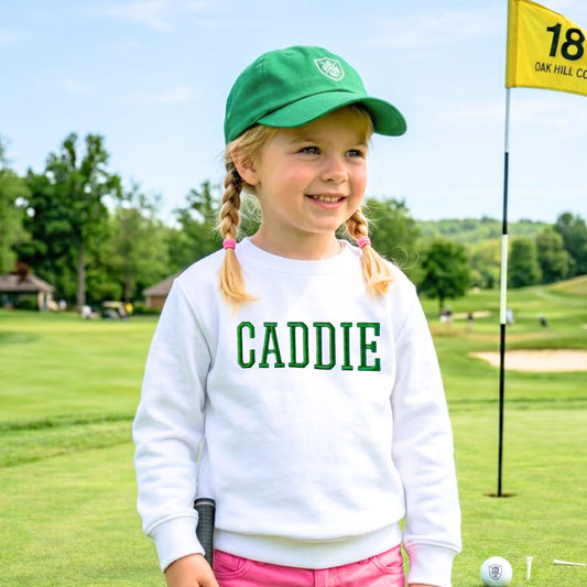3D Embroidered Caddie Youth Crewneck Sweatshirt
